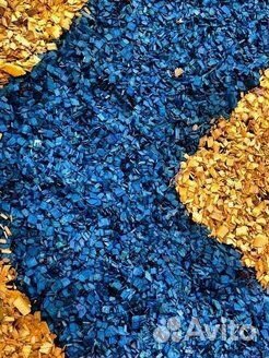 Щепа для декора, синяя мульча 2-4см