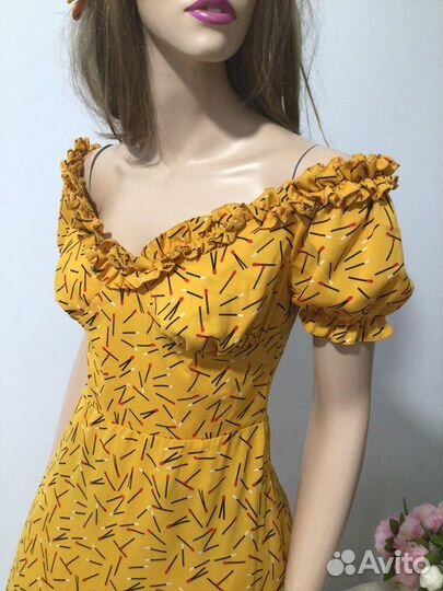 Платье оранжевое со спичками новая коллекция 42-44