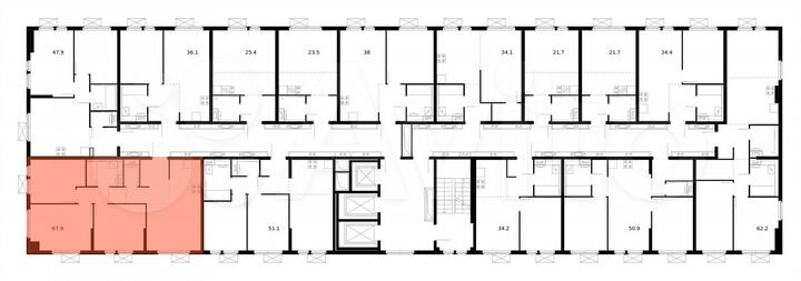 3-к. квартира, 67,9 м², 20/25 эт.