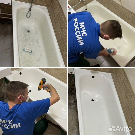 Реставрация ванн жидким акрилом, литьевым мрамором