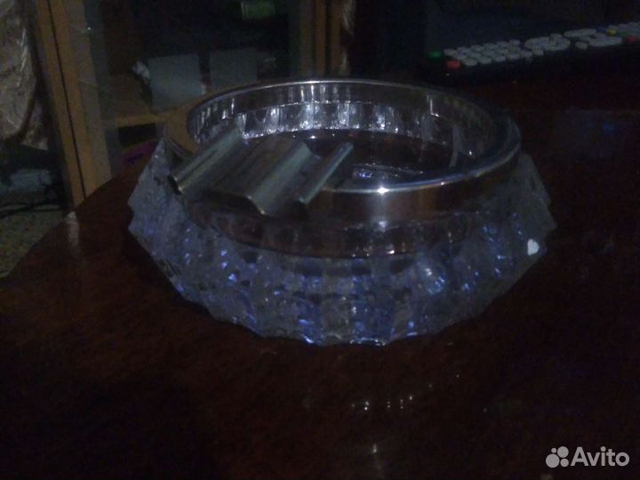 Пепельница СССР, хрусталь, металл