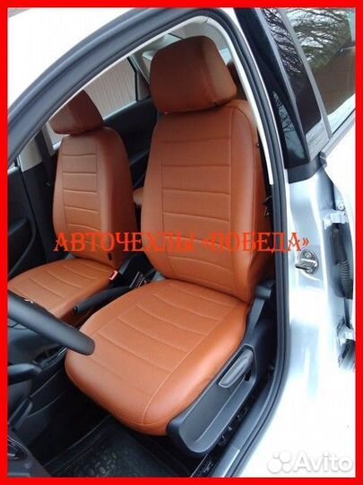 Чехлы Volkswagen Polo 2 из экокожи коричневые