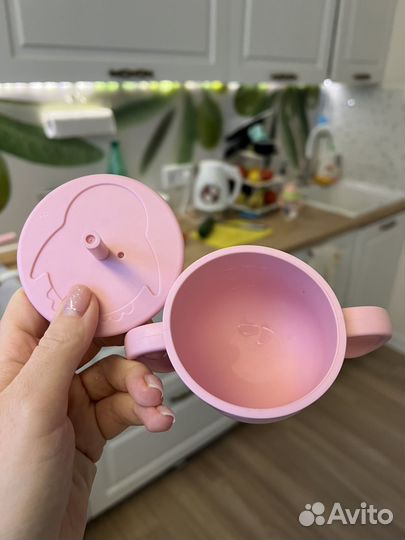 Силиконовый поильник с трубочкой