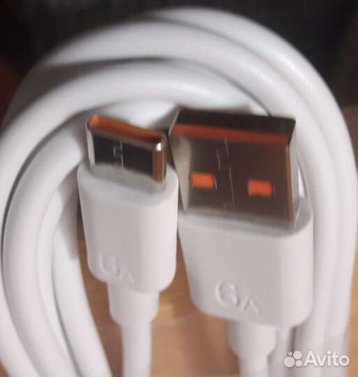 Провод, кабель зарядки USB-Type C на 6A 1м. и 2м