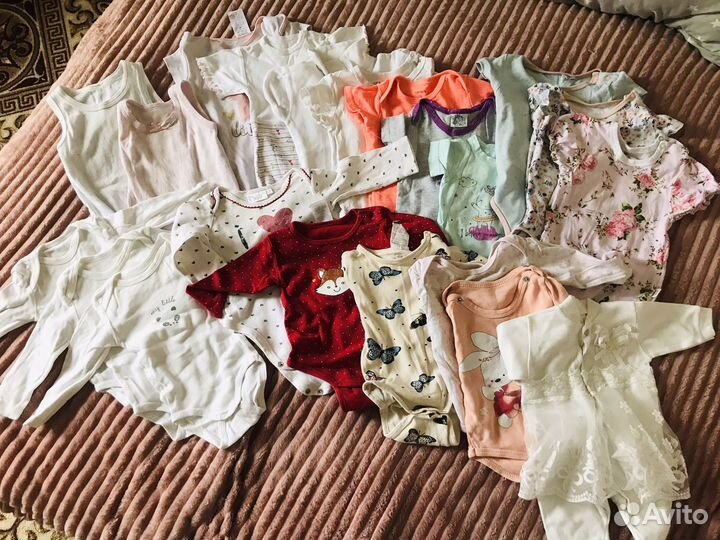 Большой пакет вещей на девочку с 2 месяцев до 1 г