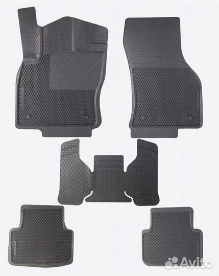 Резиновые коврики соты Skoda Octavia A7