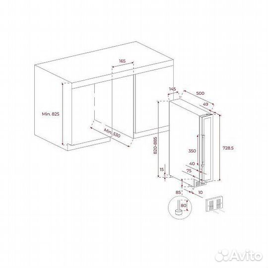 Винный шкаф teka RVU 10008 black glass (113610003)