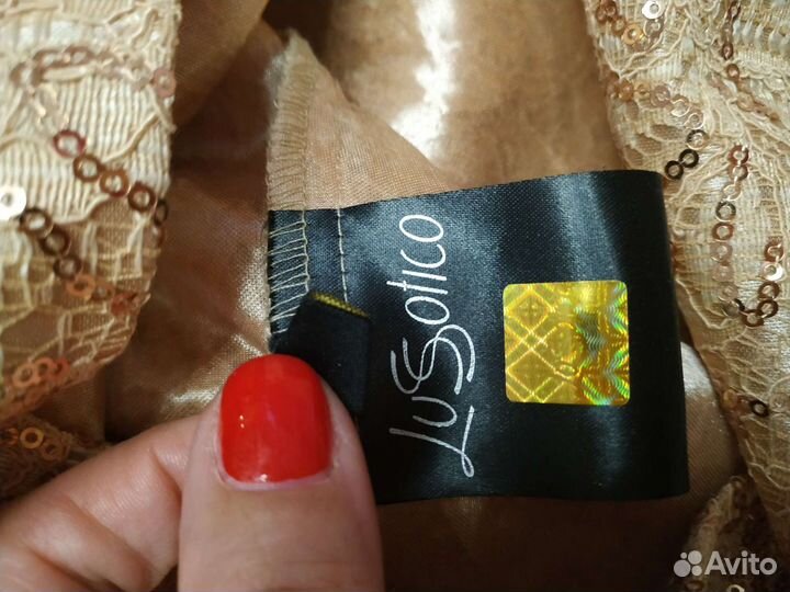 Золотое вечернее платье Lussotico р.54