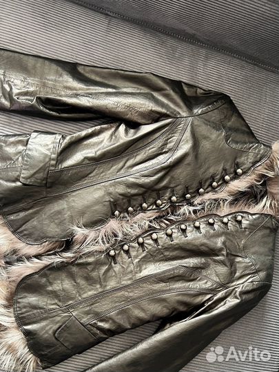 Куртка кожаная женская с мехом