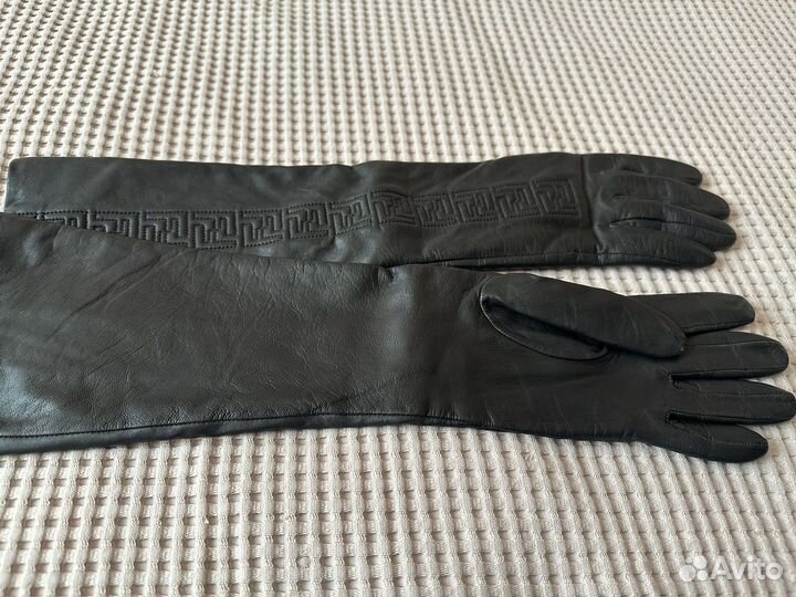 Перчатки кожаные длинные