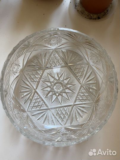 Хрустальная ваза - блюдо СССР
