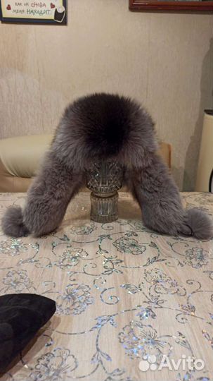 Шапка зимняя, женская, из натурального меха и кожи