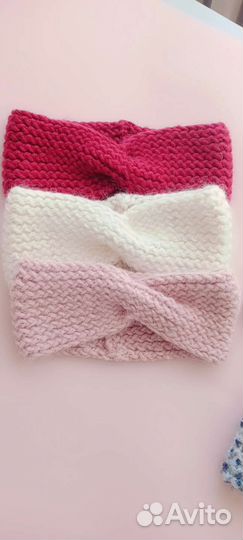 Повязка на голову вязаная