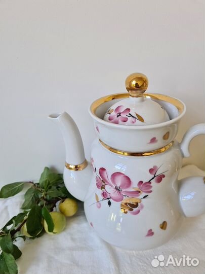 Чайник фарфор Лфз Весна винтаж