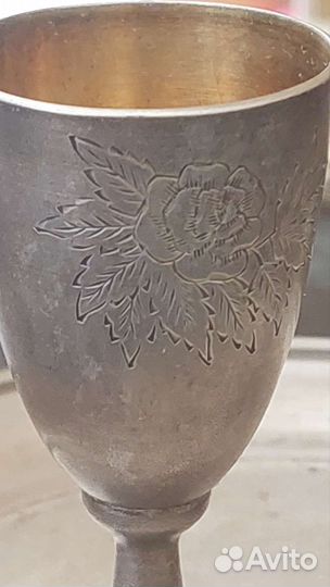 Серебрянные рюмки на подносе 875проба