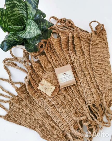 Мочалка натуральная из джута