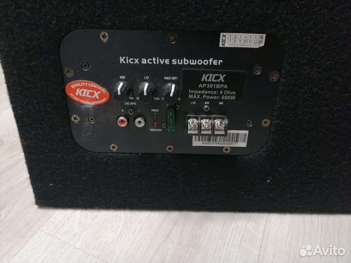 Сабвуфер kicx ap301bpa