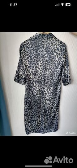 Платье рубашка леопард