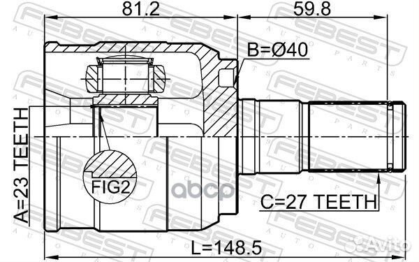 ШРУС внутренний левый 23X40X27 hyundai creta 16