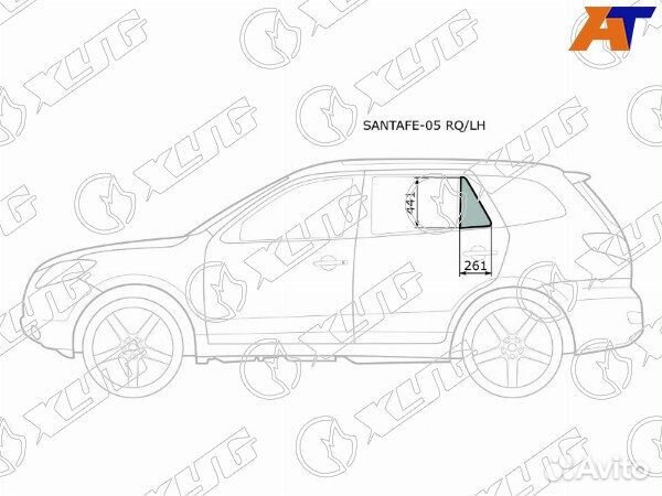 Стекло форточки hyundai santa FE