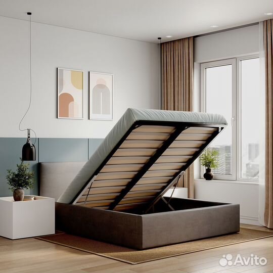 Кровать двухспальная с подъемным механизмом