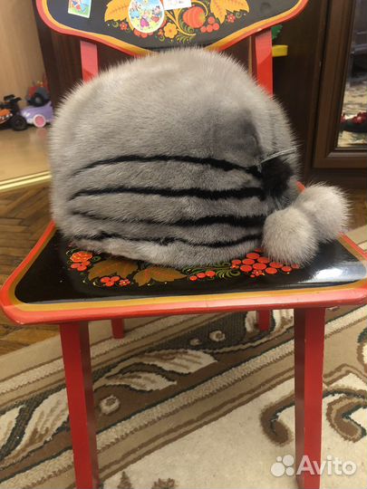 Шапка из голубой норки