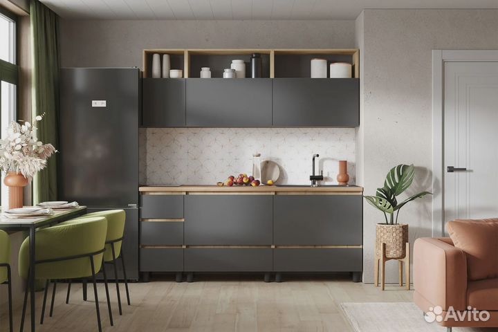 Кухня Хелен графит 2 метра