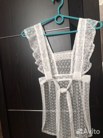 Школьный фартук белый размер 116-122