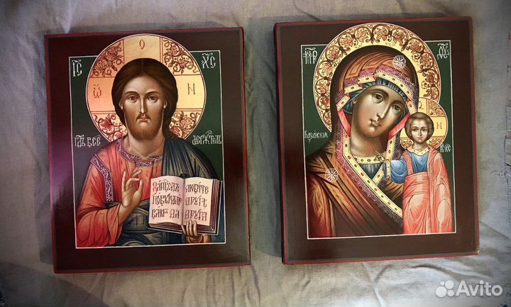 Иконы. Венчальная пара. Богородица и Спаситель