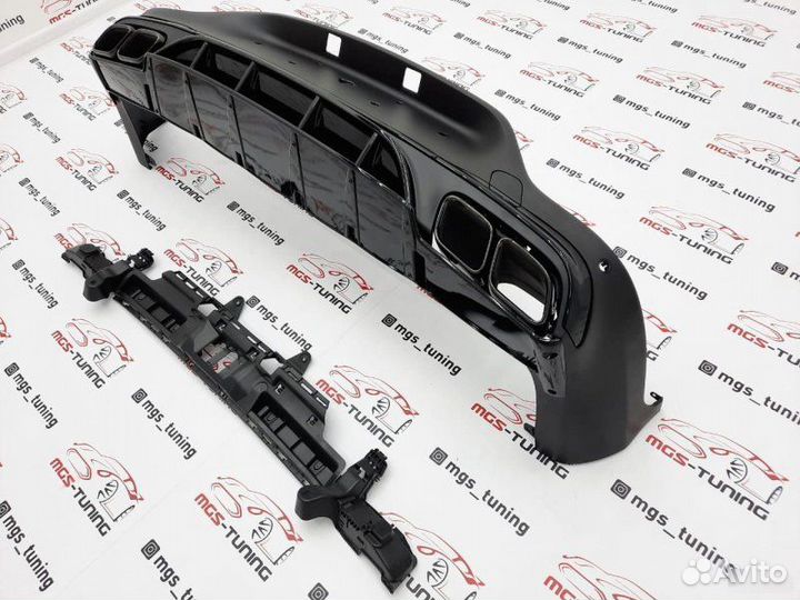 Диффузор с насадками 63 AMG на GLC-Coupe c253 рест