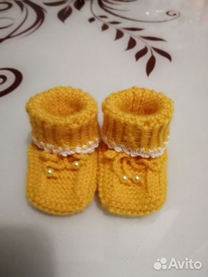 Детские теплые пинетки