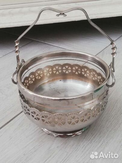 Зелёное стекло, Вазочка, сахарница - конфетница