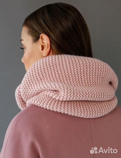 Шапка и снуд siberica розовая пудра