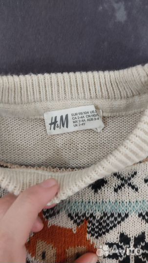 Детский новогодний свитер H&M новый