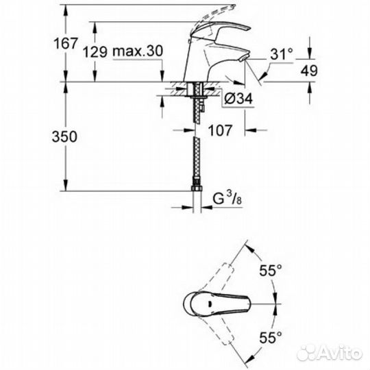 Смеситель для раковины Grohe