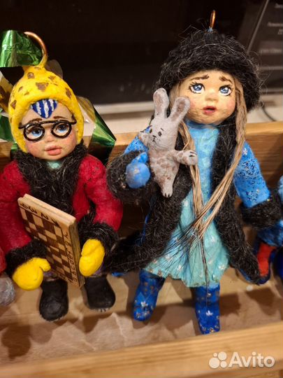 Ватные елочные игрушки