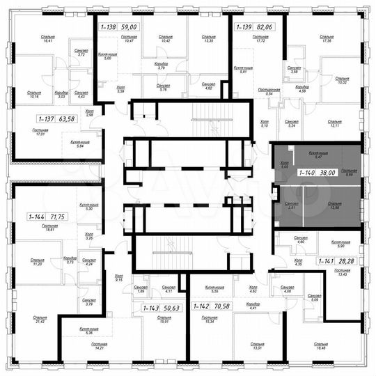 1-к. квартира, 37,9 м², 19/43 эт.