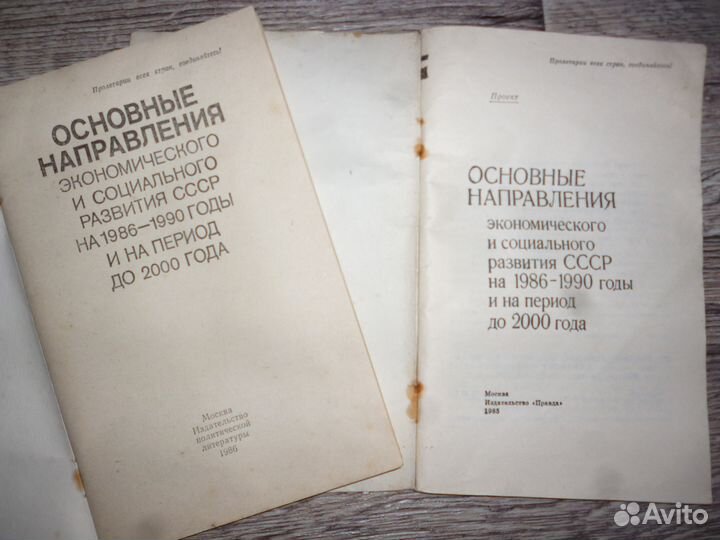 Основные направления развития СССР 1985-1986 г
