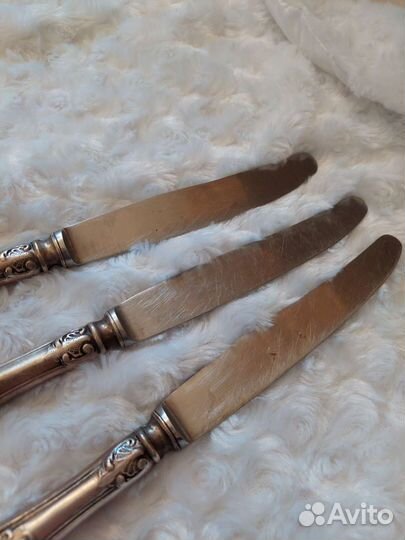 Нож столовый мельхиоровая ручка 3 шт