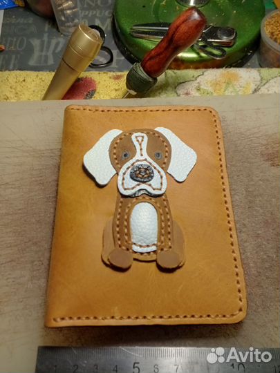 Обложка для документов охотника. Натуральная кожа