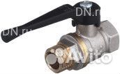 Кран шаровой баз 11б27п1 А31 1/2 Ду15 Ру40 полнопроходной, двухходовой, латунь никелированная, уплот