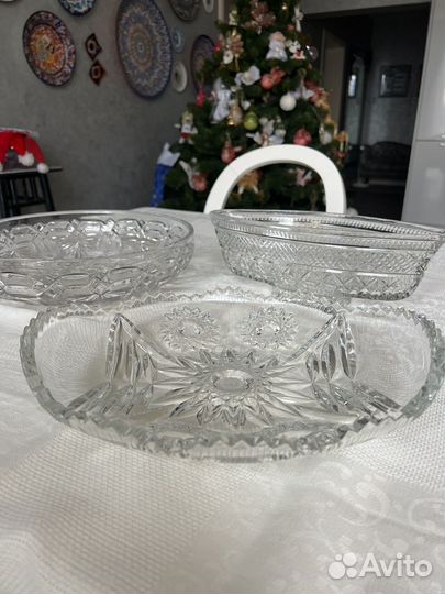 Ваза для фруктов хрусталь