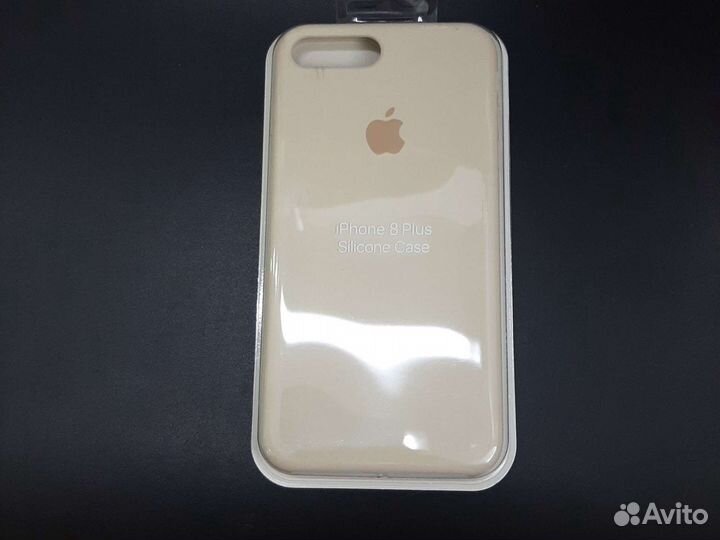 Силиконовый чехол на iPhone7/8 plus бежевый