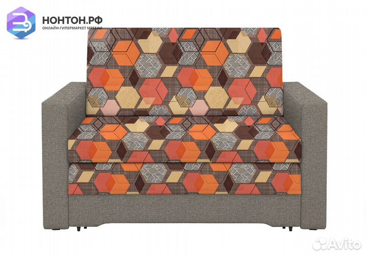 Диван выкатной Виктория-5 с узором бежевый