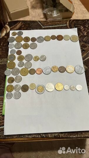 50 иностранных монет без повторов разные