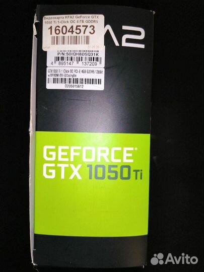 KFA2 GeForce GTX 1050 Ti 1-Click OC 4GB