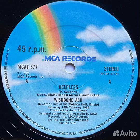 Wishbone Ash Helpless 1980 UK 45 RPM Maxi Single