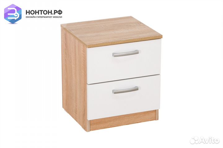 Тумба прикроватная Лотос дуб сонома / белый глянец