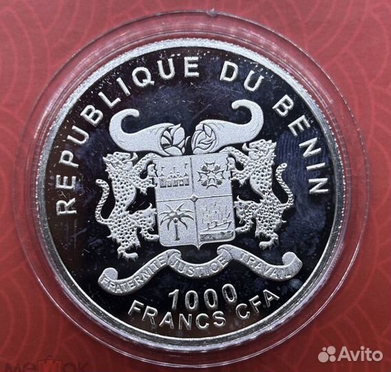 Монета Бенин серебро франк