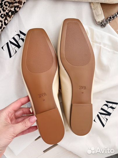 Кожаные балетки, сумка, платье Zara, оригинал